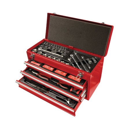 Speedway Tool Chest W/ Bonus Tool Set, 60 Lb, 23-1/2 In OAW, 13.8 In OAH, 11.6 In OAD, 3-Drawer